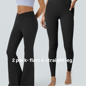 Halara Leggings 2 pack- Flare & Straight Leg (Large) !
